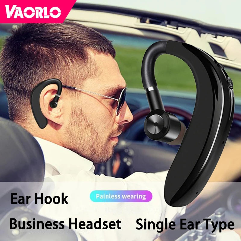 New Single Ear Business Headset Bluetooth Ear Hook Earphone HIFI Stereo Comfortable Wear For Music Work Drive Delivery Headphone