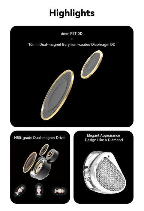 EarAcoustic Audio Sta-K DD HiFi In Ear Earphones high-resolution audio experience Headphones Monitor Noise Cancelling Headsets