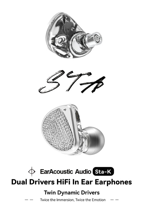 EarAcoustic Audio Sta-K DD HiFi In Ear Earphones high-resolution audio experience Headphones Monitor Noise Cancelling Headsets