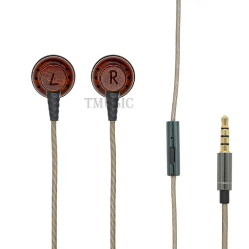TMUSIC Earphones Flat Head In-Ear HiFi Earbud Beryllium Diaphragm Wired Bass Earbuds