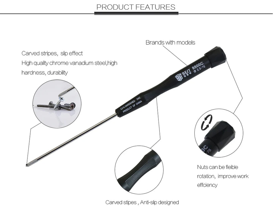 75mm Lengthened Magnetic Screwdriver PH00 PH000 1.5 2.0 Slotted Flatted Head For Mobile Phone Computer Disassemble Repair Tools