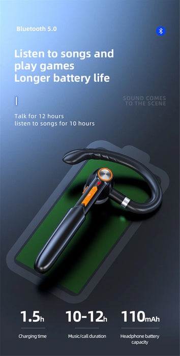 HiFi Earphones Bluetooth Headphones Handsfree Wireless Headset Business Headset Drive Call Sports Earphones for Smartphone