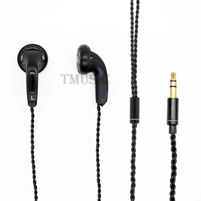 TMUSIC Earphones Flat Head In-Ear HiFi Earbud Beryllium Diaphragm Wired Bass Earbuds