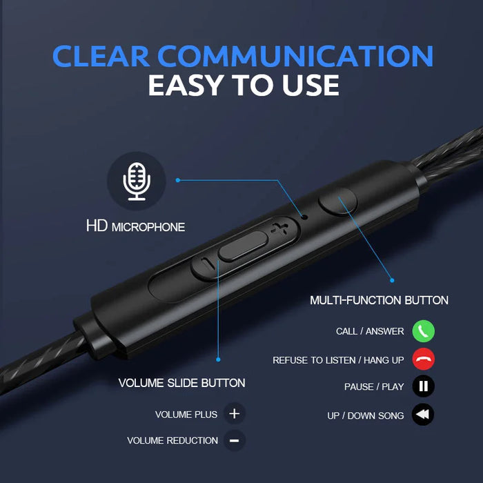 Professional Metal In-Ear Earphone Heavy Bass Music Headset Earbuds For JBL Oneplus 6 5T 5 3T 3 2 1 X One Plus Phone Earphone