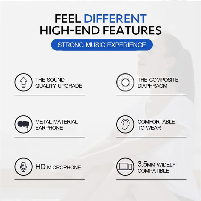 Professional Metal In-Ear Earphone Heavy Bass Music Headset Earbuds For JBL Oneplus 6 5T 5 3T 3 2 1 X One Plus Phone Earphone
