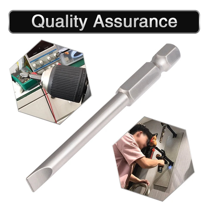 6Pcs 75mm Multifunctional Flat Head Slotted Screwdriver Set S2 Alloy Steel Slotted Tip Magnetic Slotted Screwdrivers Bits