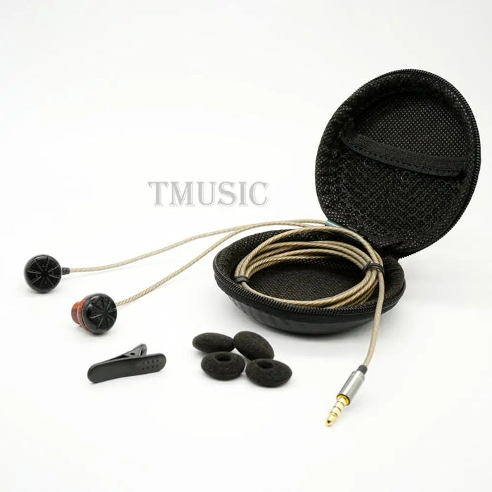 TMUSIC Earphones Flat Head In-Ear HiFi Earbud Beryllium Diaphragm Wired Bass Earbuds