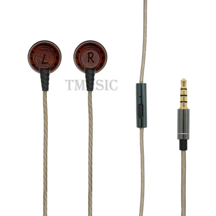 TMUSIC Earphones Flat Head In-Ear HiFi Earbud Beryllium Diaphragm Wired Bass Earbuds