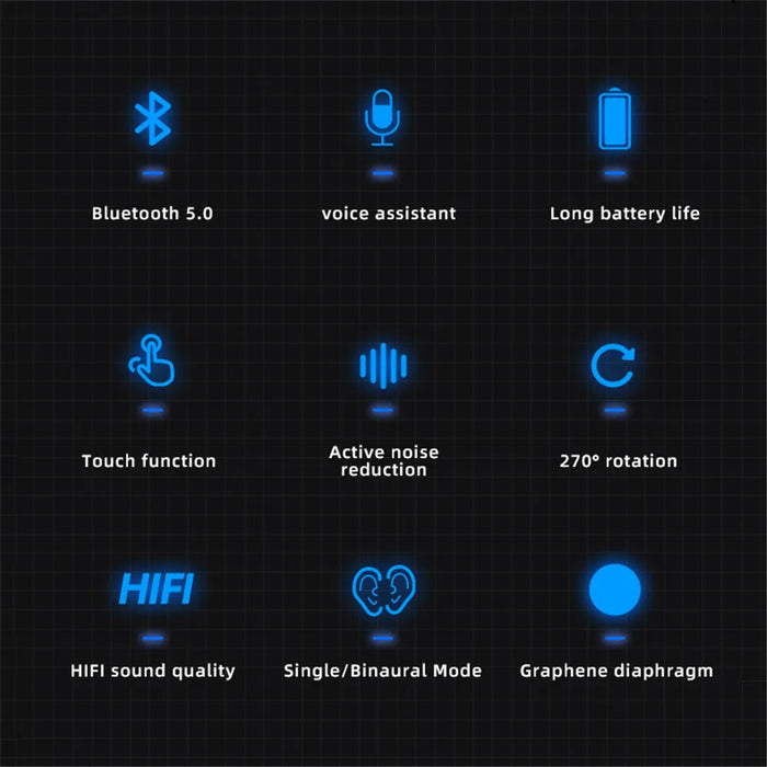 HiFi Earphones Bluetooth Headphones Handsfree Wireless Headset Business Headset Drive Call Sports Earphones for Smartphone