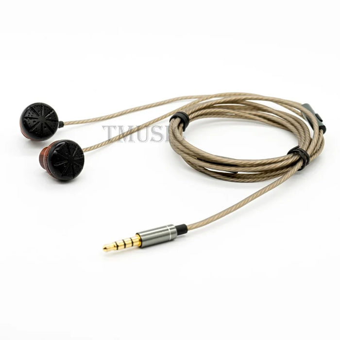 TMUSIC Earphones Flat Head In-Ear HiFi Earbud Beryllium Diaphragm Wired Bass Earbuds