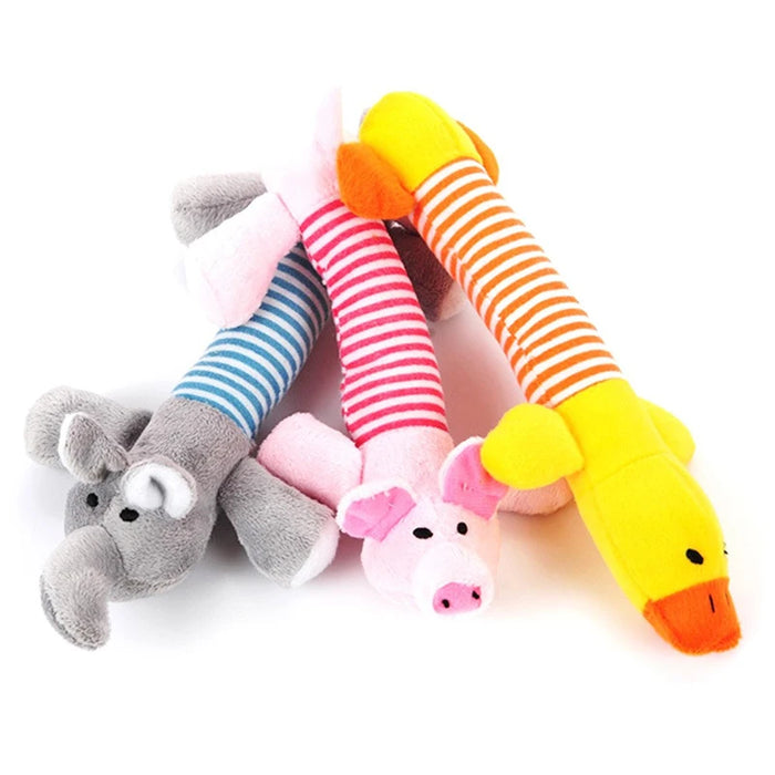 Animal Shape Squeak Plush Dog Toy Funny Interactive Chew Molar Toy for Small to Large Dogs And Cats Puppy Interactive Training