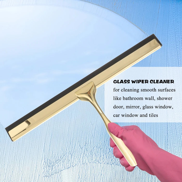 Squeegee All-Purpose Silicone Scrape Wall-mounted Stainless Steel Handle Wiper with Hook for Kitchen Bathroom Window Glass Clean