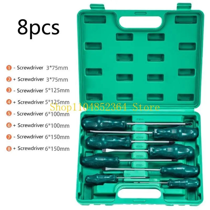 652F 8Pcs Screwdriver Set Heavy Duty Screwdriver with Flat & Head