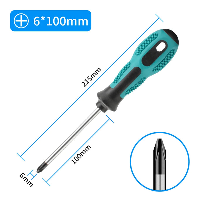 1PCS  Multifunctional Flat Head Cross Screwdriver Magnetic Screwdriver Household Basic Anti Slip Manual Screw Drive Tool