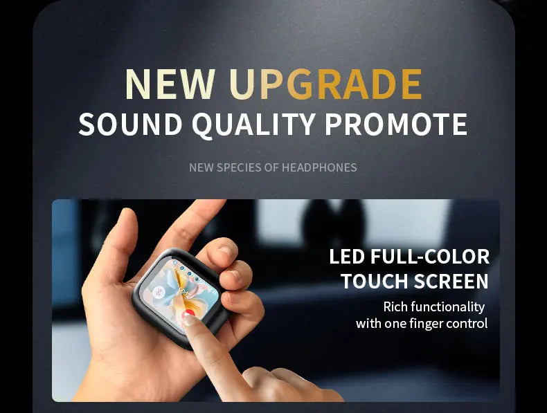 Wireless Headphones in Ear with ENC Noise Cancelling,  Stereo Deep Bass Wireless Earphones Long time Playtime, LED Display USB-C