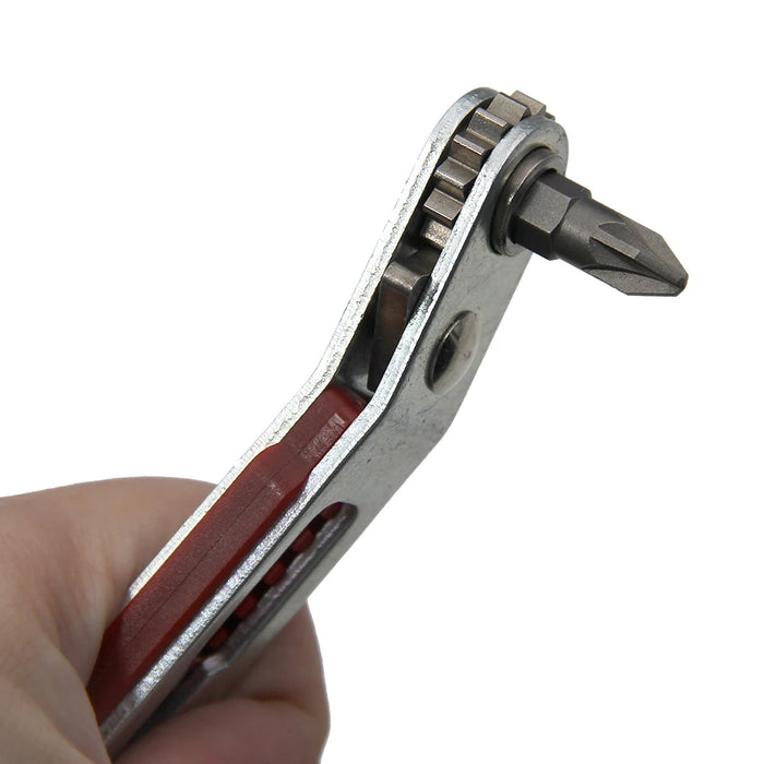 Multi-functional Two-way Forward and Reverse Ratchet Screwdriver Elbow Flat Head Wrench Driver Cross Slotted Screwdriver Tool