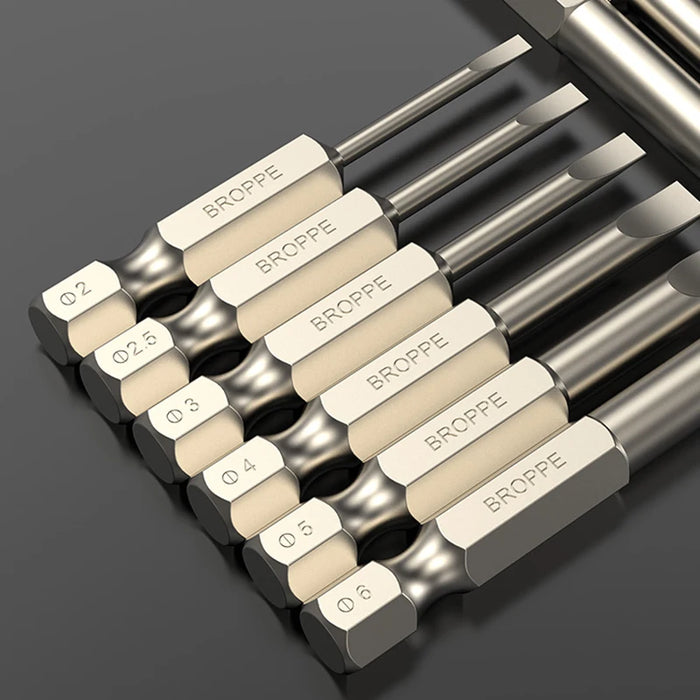 Slotted Screwdriver Bits 50mm/75mm/100/150mm Long Magnetic Tip Screwdriver Flat Head Bits S2 Steel 1/4 Inch Shank Hand Tool