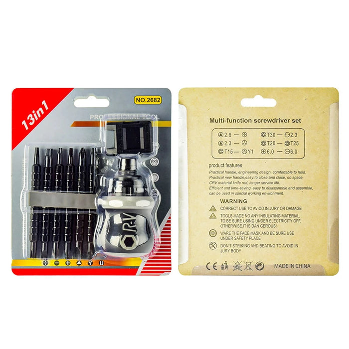 Double-head Screwdriver Ratchet Screw Driver Kit CRV Telescopic Detachable Shaped Short Handle Cross Triangle Head Repair Tool