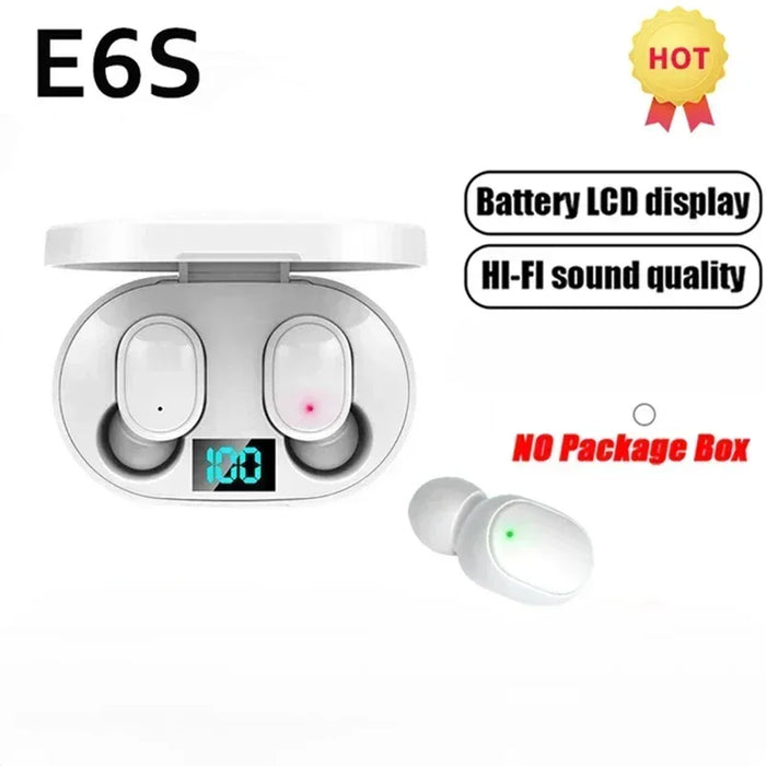 E6S Wireless Bluetooth Earphones TWS Bluetooth Headset Wireless Earbuds Noise Cancelling Earphones with Microphone Headphones