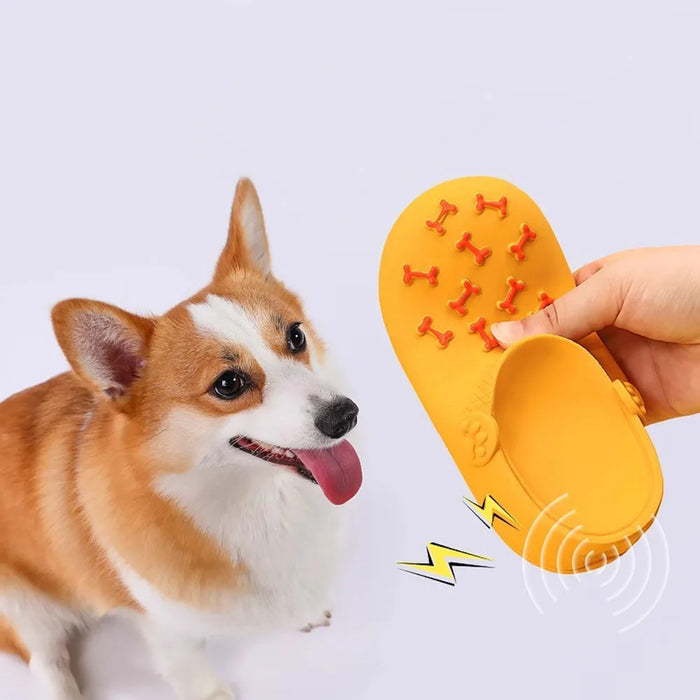 Dog Squeaky Latex Slipper Toy, Chew-Resistant Puppy Self-Play Toy for Boredom Relief, Pet Dog Chewing Supplies