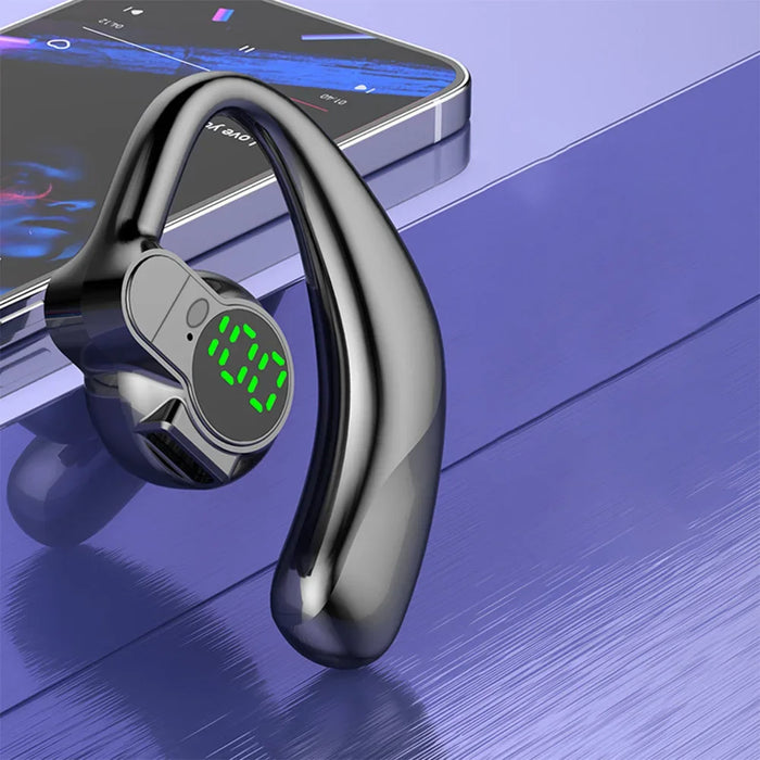 Bluetooth 5.4 Earphones Single Ear Earhooks Noise Cancelling Sports Headphones 360° Rotatable Wireless Earbud with Microphone