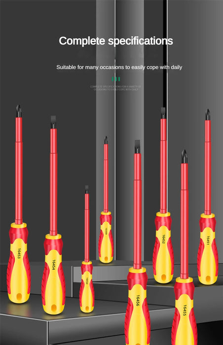 Insulated Screwdriver Slotted Cross Screwdrivers Phillips Flat Driver Electrician's Professional Maintenance Tools Hand Tool
