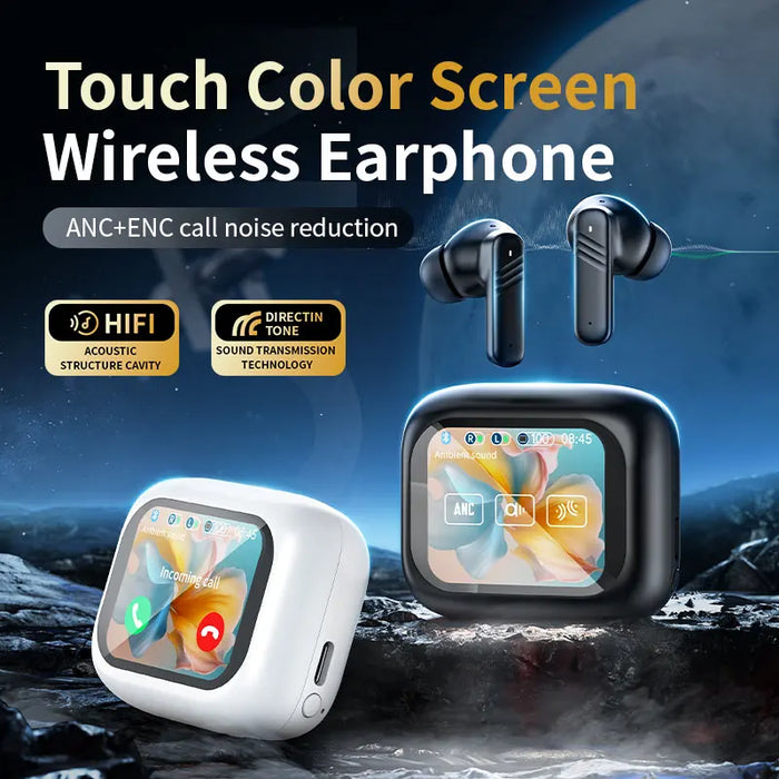 Wireless Headphones in Ear with ENC Noise Cancelling,  Stereo Deep Bass Wireless Earphones Long time Playtime, LED Display USB-C
