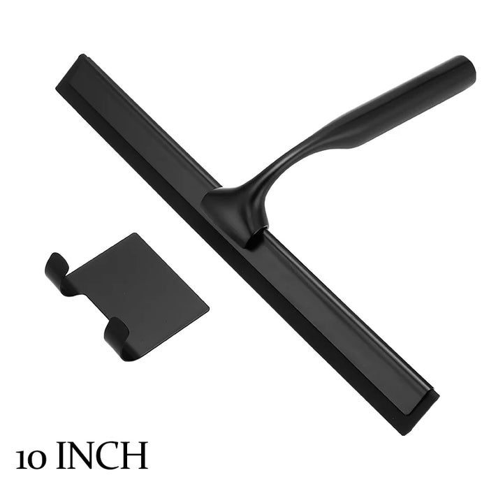 Squeegee 10'' 12'' 14'' INCH Black Rubber Silicone Shower Cleaner with hook Stainless Steel Scraper Bathroom Car Window Tools