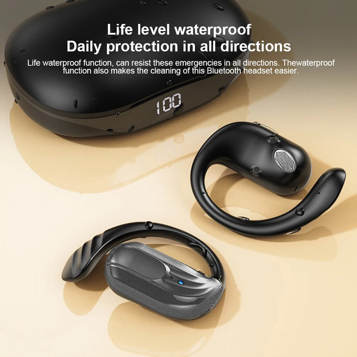 Open-Ear Earphones Bluetooth 5.4 Ear Hook Headphones HiFi Stereo True Wireless Headsets Noise Reduction Waterproof Earbuds