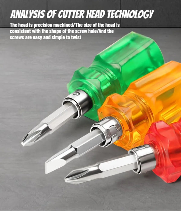 Short Screwdriver Flat Head Cross-Head 2-in-1 Set Small screwdriver For Narrow Spaces Repairing Sewing Machines Hand Tools