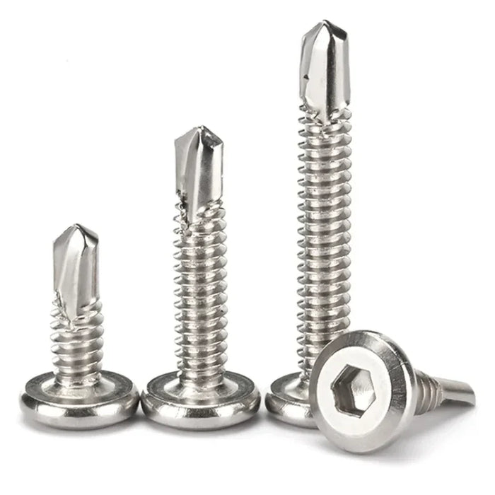 Flat Head Hexagonal Drill Tail Self-tapping Screw M5.5 M6  410 Stainless Steel Allen Inverted Screw Drilling Tail Bolt