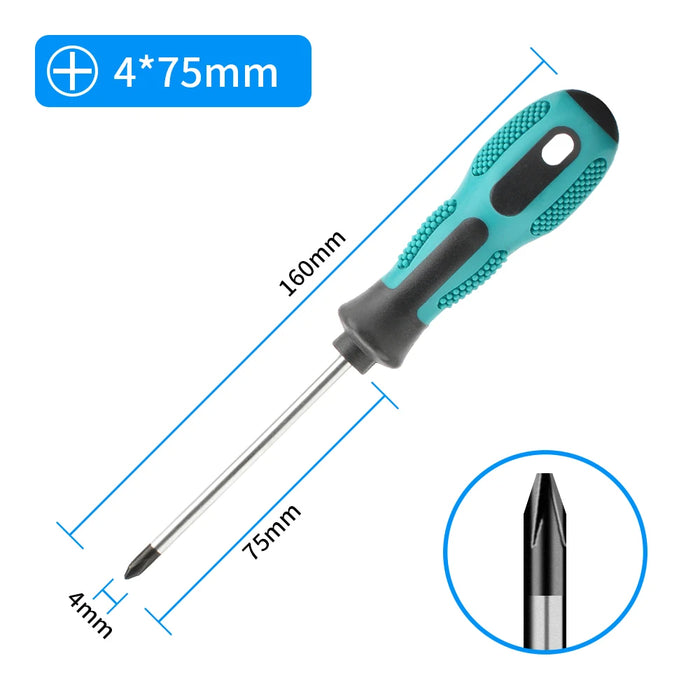 1PCS  Multifunctional Flat Head Cross Screwdriver Magnetic Screwdriver Household Basic Anti Slip Manual Screw Drive Tool