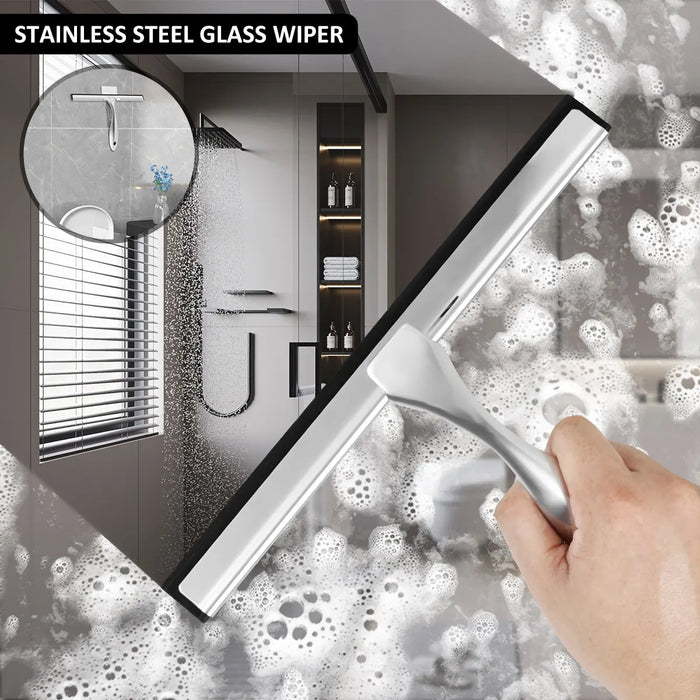 Shower Squeegee with Telescopic Handle Multifunctional Efficient Shower Squeegee with Hooks Window Glass Door Home Cleaner Tools