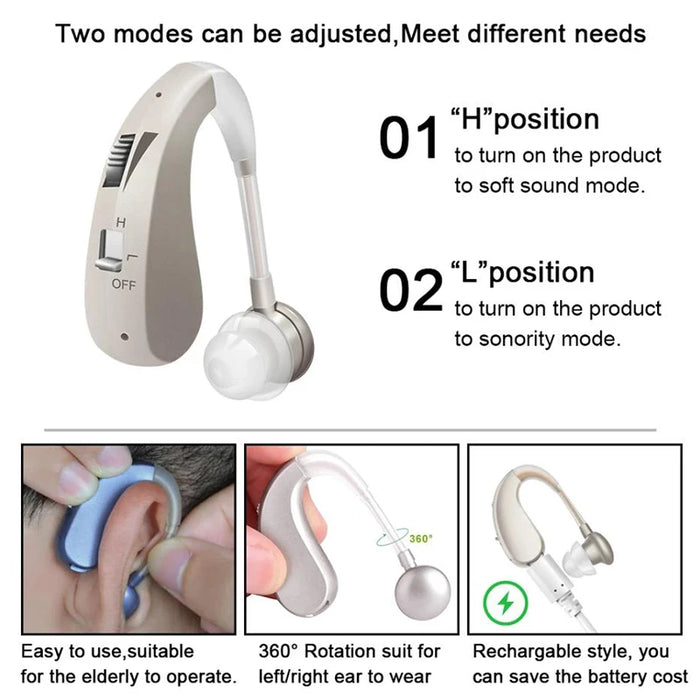 Single Rechargeable Headphone With Over The Ear Noise Cancelling Feature, Compact And Lightweight, Suitable For The Elderly