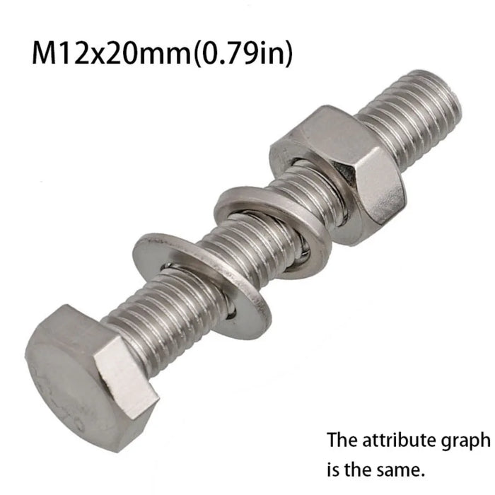 Flat Washer Hex Bolt Round Head Square Neck Hexagon Head Screw Flange Nut Spring Nut 304 Stainless Steel Screw Construction