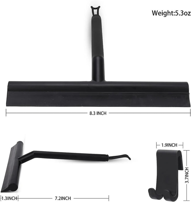 Matte Black Silicone Squeegee Streak Free Cleaning Shower Squeegee for Glass Bathroom Shower Doors Mirrors Tiles Car Windows