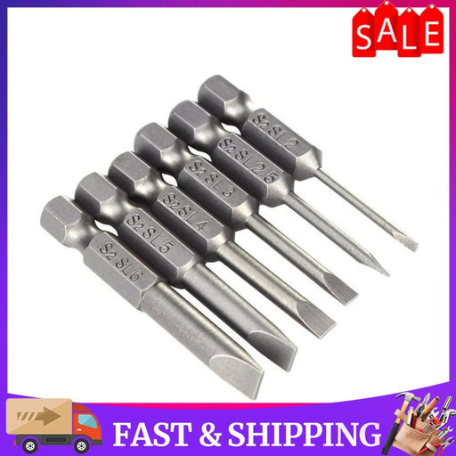 50mm Magnetic Screwdrivers Bit Flat Head Slotted Tip Electric Power Repair Hand Tools SL 2 2.5 3 4 5 6 Alloy Steel 2.0-6.0mm