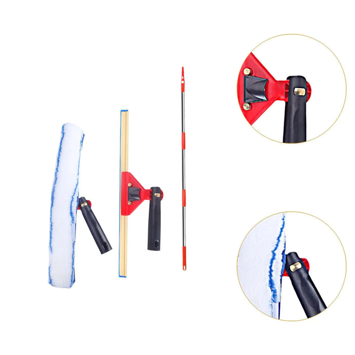 3Pcs Squeegee for Window Cleaning Set for Long Reach Extendable Squeegee Window Cleaner for Patio Bathroom Shower Car Garden