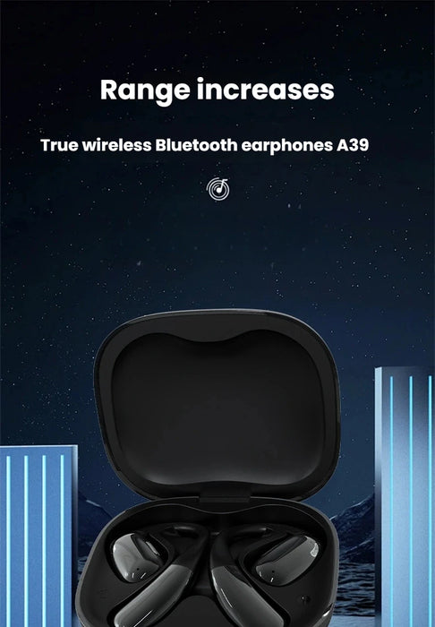 Open-Ear Earphones True Wireless Bluetooth 6.0 Ear Hooks Headphones IPX5 Waterproof Sports Earbuds LED touch  with charging box