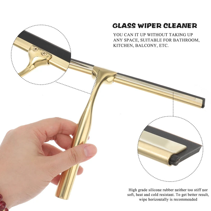 Squeegee All-Purpose Silicone Scrape Wall-mounted Stainless Steel Handle Wiper with Hook for Kitchen Bathroom Window Glass Clean