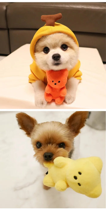 Cute Small Dog Squeaky Toys for Small Dogs Puppy Bear Shaped Squeak Toy for Cat Dogs Pet Supplies Pomeranian Teddy Shih Tzu Pug