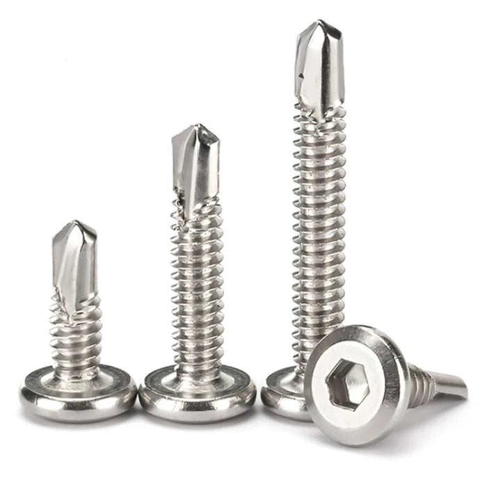 Flat Head Hexagonal Drill Tail Self-tapping Screw M5.5 M6  410 Stainless Steel Allen Inverted Screw Drilling Tail Bolt