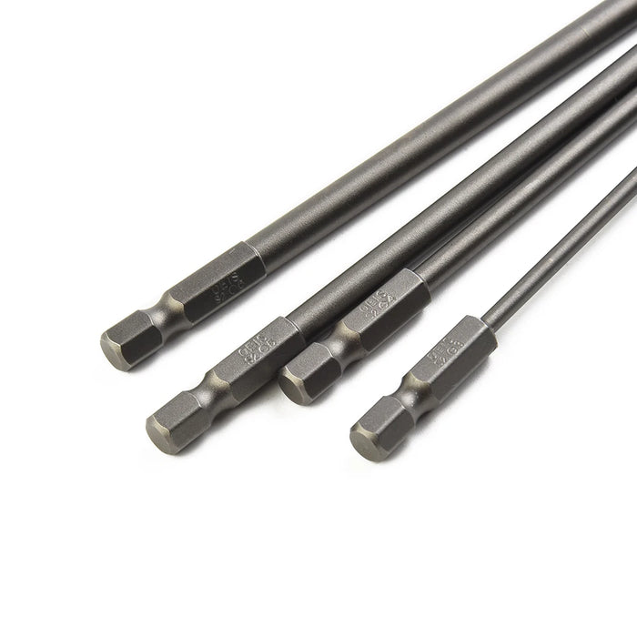 4pcs 150mm Slotted Screwdriver Bit Sets Magnetic Flat Head Screwdriver Bits 1/4 Inch Hex Shank Screw Driver Hand Tools 3-6mm