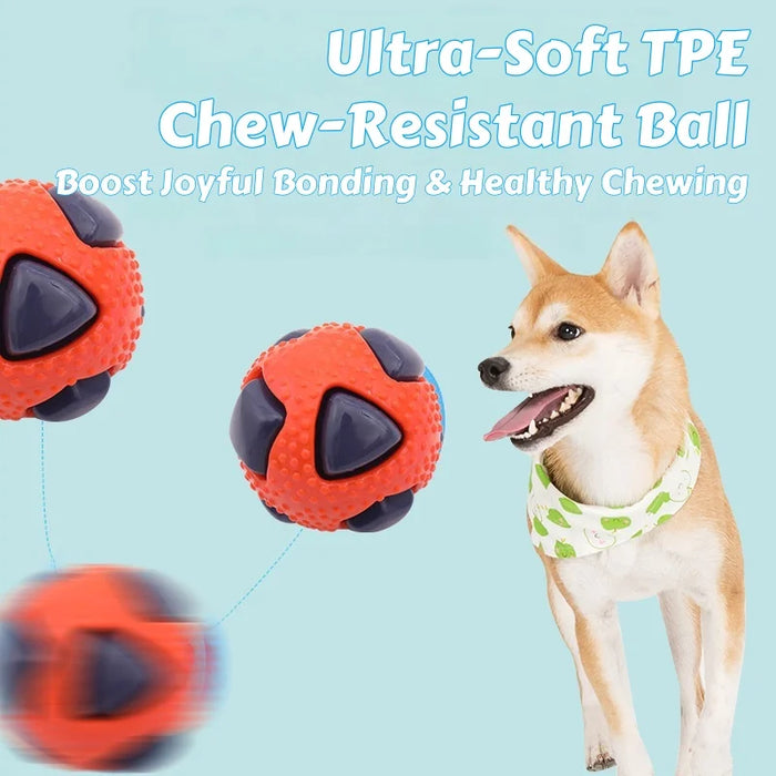 Squeaky Bounce Ball Dog Toy – Durable Chew-Resistant Toy with Sound Makers, Teething Relief Interactive Play for Boredom-Busting