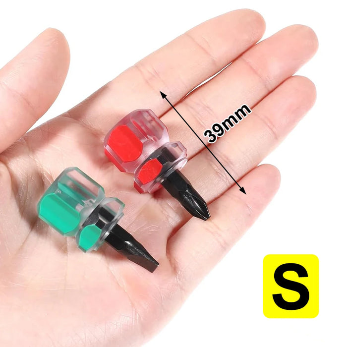 Short Screwdriver Set Flat Head and Cross-Head Mini Screw Driver for Narrow Spaces Repairing Sewing Machines Portable Hand Tools