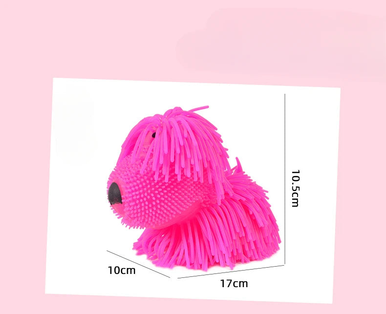 Shaggy Dog Squishy Toy Soft Glue Kawaii  Squeezable Stress Reliever Pets Colorful Small Toys Easy and Convenient Cute Gifts
