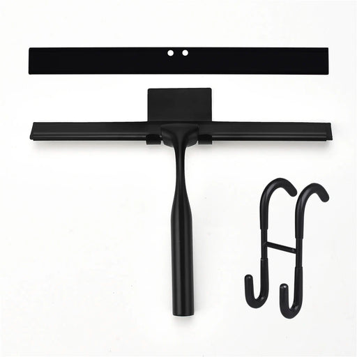 Squeegee 10'' 12'' 14'' INCH Black Rubber Silicone Shower Cleaner with hook Stainless Steel Scraper Bathroom Car Window Tools