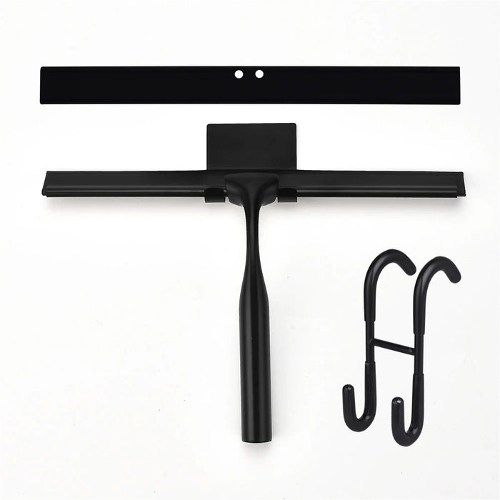 Squeegee 10'' 12'' 14'' INCH Black Rubber Silicone Shower Cleaner with hook Stainless Steel Scraper Bathroom Car Window Tools