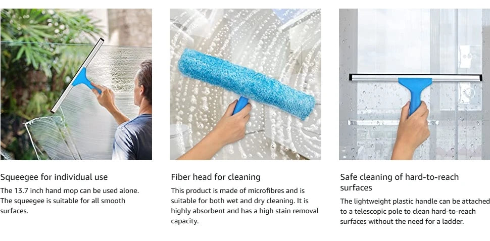 35cm Window Squeegee as a Combination Set, Window Cleaning Professional Set, Shower Squeegee Window Glass Squeegee for door car