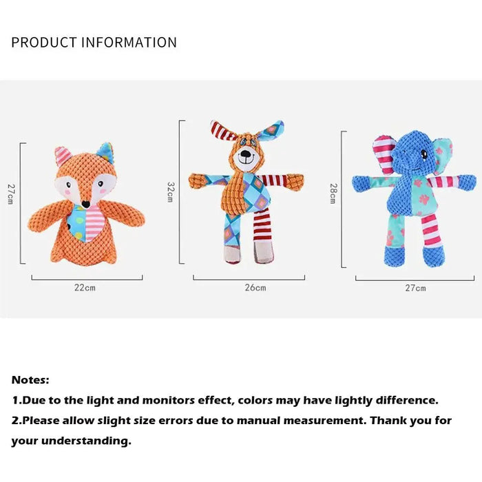 New Plush Animals Squeaky Dog Toy Interactive Squeeze Puppy Chew Toy Sound Soft Dog Squeaky Toy Small Medium Large Dogs